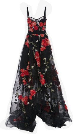 Rose-Covered Maxi Dress