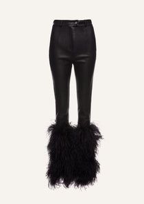 Feather flare leather pants in black | Magda Butrym