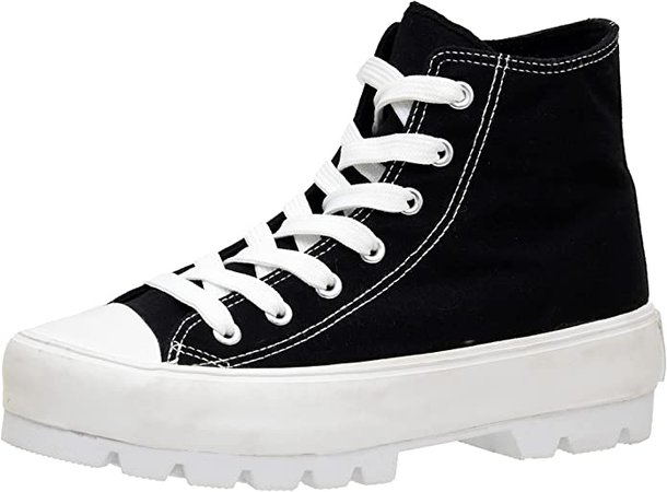 Amazon.com | CUSHIONAIRE Women's Vespa high top Canvas Sneaker +Memory Foam, Black 10 | Fashion Sneakers