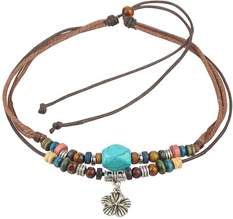 Amazon.com: Adjustable Hemp Cords Wood Beads Beaded Choker Necklace: Clothing, Shoes & Jewelry