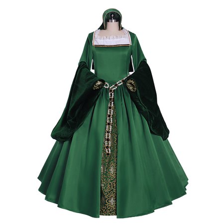 Cosplaydiy Queen Elizabeth Tudor Green Cosplay Costume Tudor Queen Anne Boleyn Dress Inspired From Other Boleyn Girl L320|Movie & TV costumes| - AliExpress