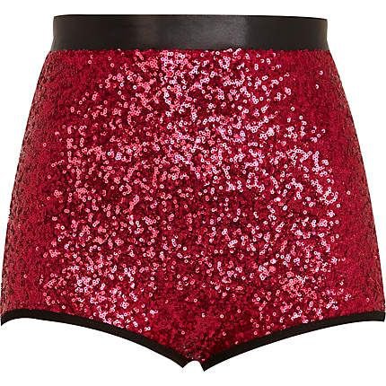 Red Sequin shorts