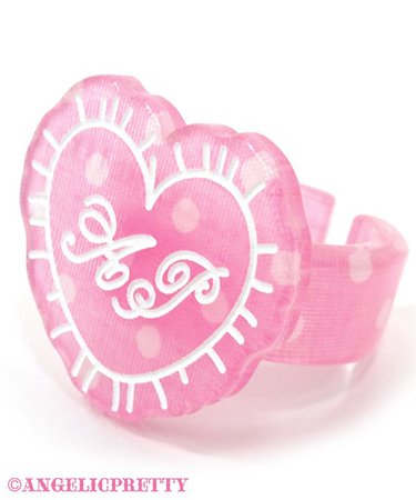Dot Lovely Heart Cushion Ring by Angelic Pretty