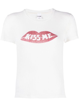 RE/DONE slogan-print short-sleeve T-shirt