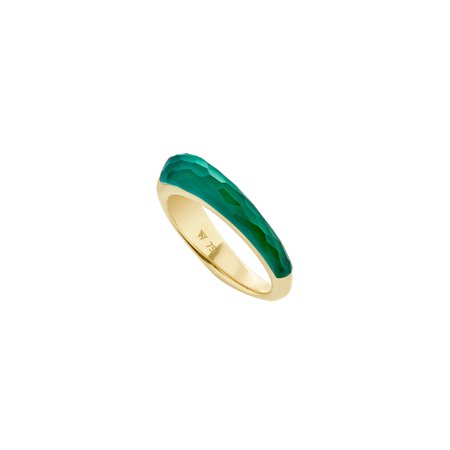 Green Agate Crystal Haze Slimline Shard Stack Ring | CH₂