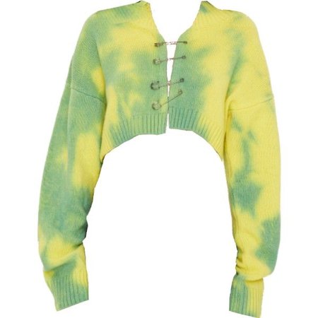 Guizio Tie Dye Knit Safety Pin Sweater