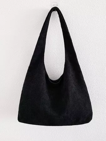Minimalist Corduroy Shoulder Bag | SHEIN