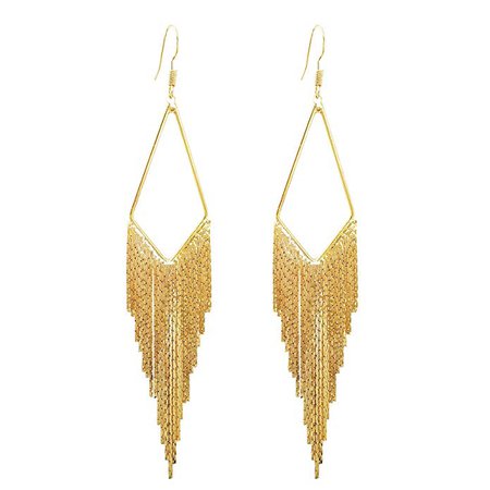 Amazon.com: SELOVO Long Dangly Tassel Earrings Fish Hook Boho Bohemian Gold Tone Dangle Earrings: Jewelry