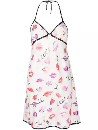 CHANEL Pre-Owned graphic-print Halter Dress - Farfetch