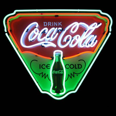 Coca-Cola Ice Cold Triangle Neon Diner Sign at Retro Planet