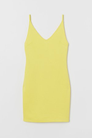 Fitted mini Dress - Light yellow - Ladies | H&M US