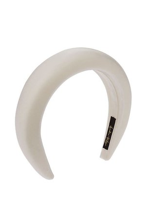 White velvet padded headband