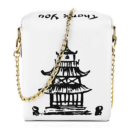Amazon.com: Fashion Crossbody Bag, Ustyle Chinese Takeout Box Style Clutch Bag Cellphone Container Tiny Satchel Funny and Unique Shoulder Bag Birthday Gift Card Case Fashionable Bag costume for teens (Black): Shoes