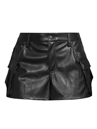 Shop Alice + Olivia Cay Faux Leather Cargo Shorts | Saks Fifth Avenue
