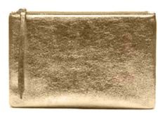 Metallic gold clutch
