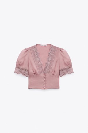 CROPPED LACE TOP | ZARA United States