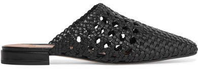 LOQ - Marti Woven Leather Slippers - Black