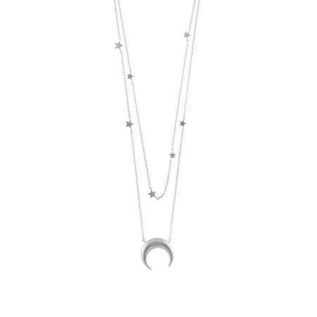 wanderlustandco Crescent & Constellation Silver Layered Necklaces