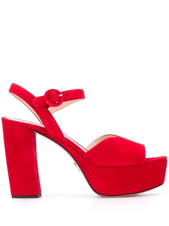Prada platform 105 strappy sandals red 1XP48AFD105008 - Farfetch