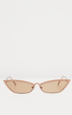 Bronze Slim Cat Eye Sunglasses | Accessories | PrettyLittleThing USA