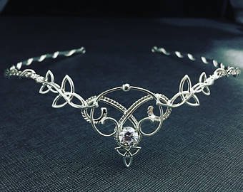 Celtic Knot Wedding Tiara in Sterling Silver 8mm Gemstone | Etsy