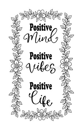 Positive Mind, Positive Vibes, Positive Life. Inspirational Quote. Stock Vector - Illustration of graphic, inscription: 138603742