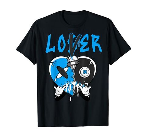 Amazon.com: Loser Lover Drip Heart Black University Blue 13s Matching T-Shirt : Clothing, Shoes & Jewelry