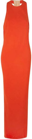 Open-back Crepe Marocain Gown - Orange