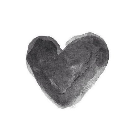 Black Watercolor Heart