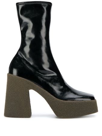 Black Stella McCartney Platform Ankle Boots | Farfetch.com
