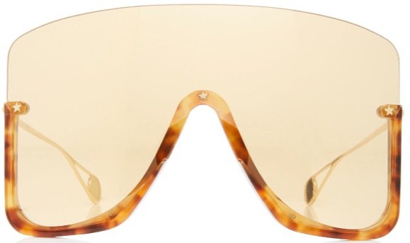 Gucci Acetate Oversized Shield Glasses
