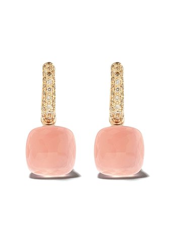 Shop Pomellato 18kt rose gold quartz stone earrings with Express Delivery - FARFETCH