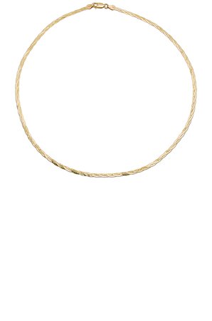 Loren Stewart Herringbone Plait Necklace in Yellow Gold | FWRD