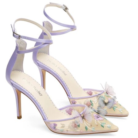 EVE Lavender Butterfly Heels, Garden Party Shoes