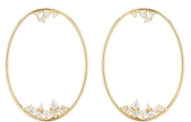 MIZUKI 14kt Gold Oval Diamond Earrings