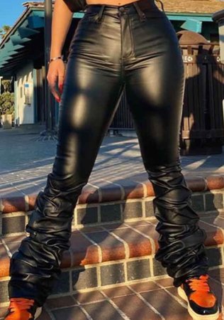 Stacked Leather Pants