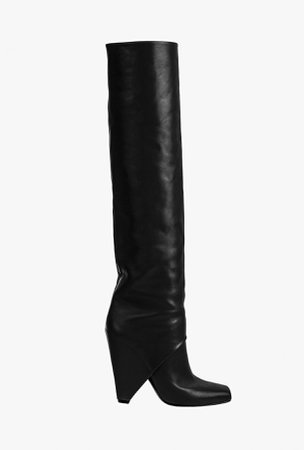 Smooth Dark Beige Leather Rea Boots for Women - Balmain.com
