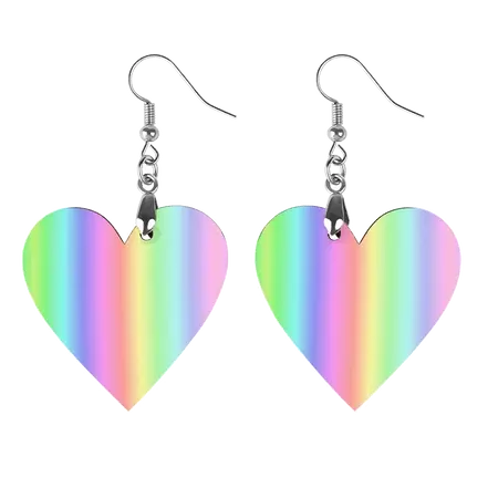 Gentle Rainbow Hearts Earrings! Pastel Lovecore Womens Aesthetic State – yesdoubleyes