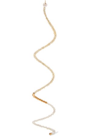 Lucy Folk | Snake Charmer 18-karat gold, opal and pearl earring | NET-A-PORTER.COM