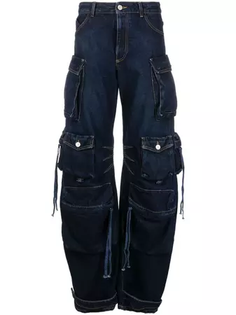 The Attico Fern wide-leg Cargo Jeans - Farfetch