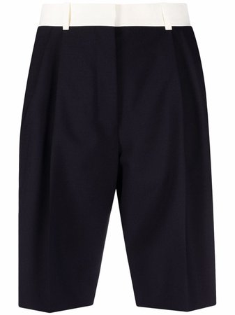 There Was One colour-block high-waisted tailored shorts - FARFETCH