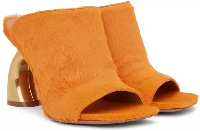 Dries Van Noten: SSENSE Exclusive Orange Heeled Sandals | SSENSE