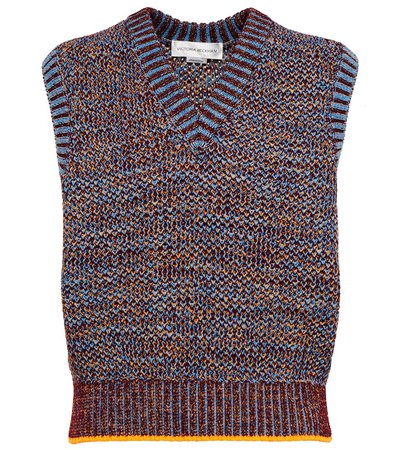 Victoria Beckham - Mouliné wool-blend sweater vest | Mytheresa
