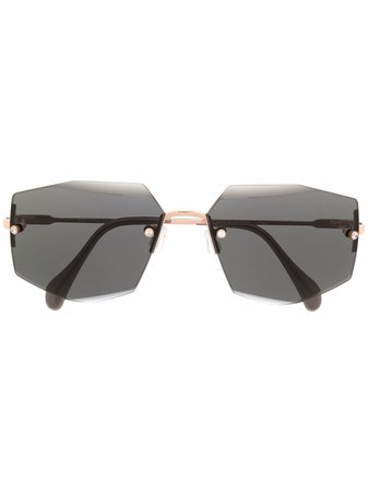 Cazal frameless hexagonal sunglasses - FARFETCH