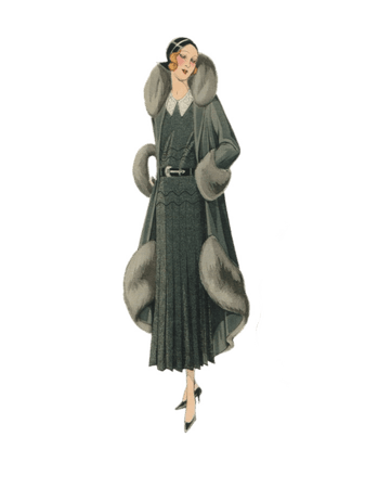 1930s fashion illustration art style coats