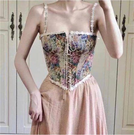 aesthetic corset pale pink