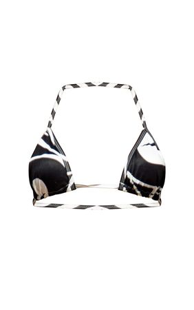 Monochrome Animal Print Triangle Bikini Top | PrettyLittleThing CA