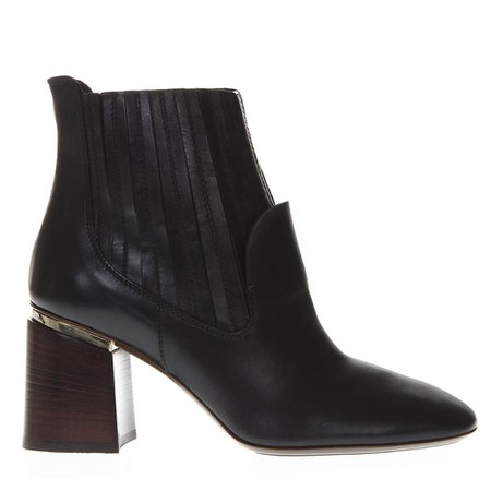 Tods Black Leather Pointed Ankle Boots