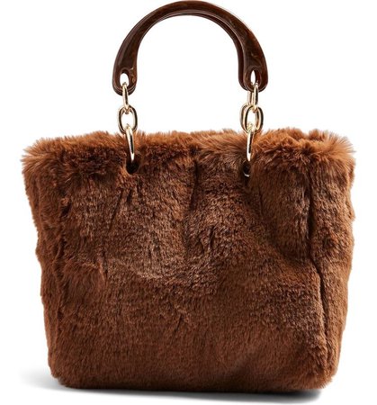 Jessica Wang Faith Faux Fur Top Handle Bag