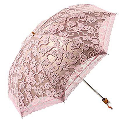 Amazon.com: Ladies Umbrella Lace Parasol Folding Umbrella Sun Shade Anti-uv (pink): Home & Kitchen